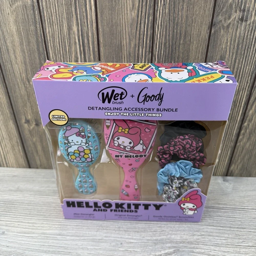 Wet Brush Goody Hello Kitty & Friends Bundle Brushes Scrunchies Limited Ed NEW